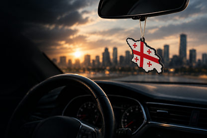 Revised Georgia-shaped air freshener banner